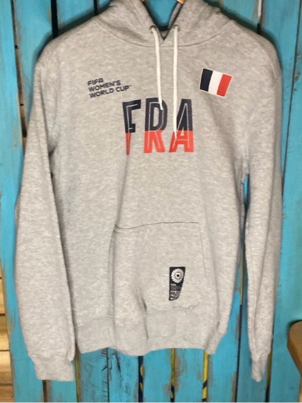 FIFA France Women's World Cup 2023 hoodie sweatshirt size Medium gray red blue